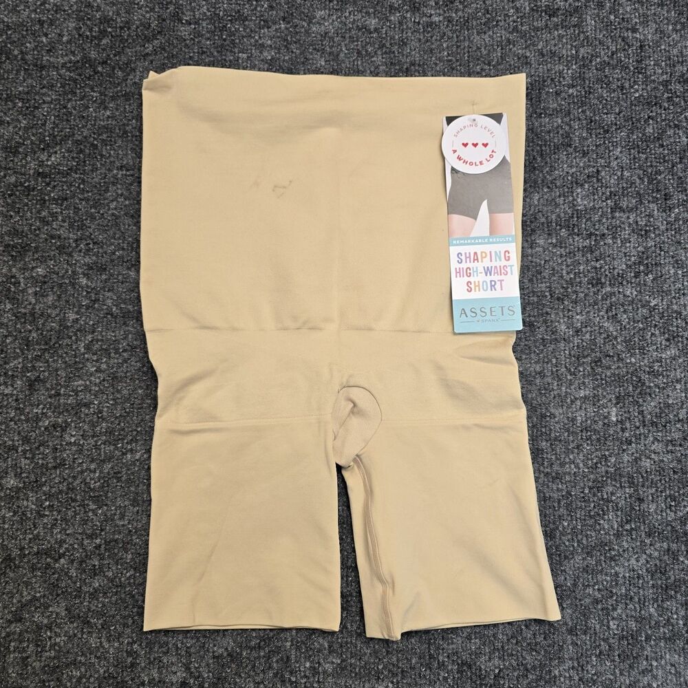 ASSETS by Spanx Womens Remarkable Results High Waist Shaper Shorts Sz L NWT FLAW